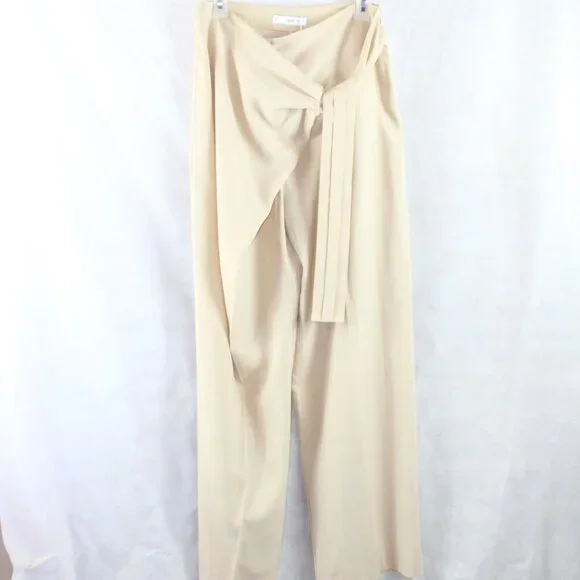 MNG by Mango NWT Linen Blend Tie Front Wide Leg Pants/Trouser - Picture 3 of 12